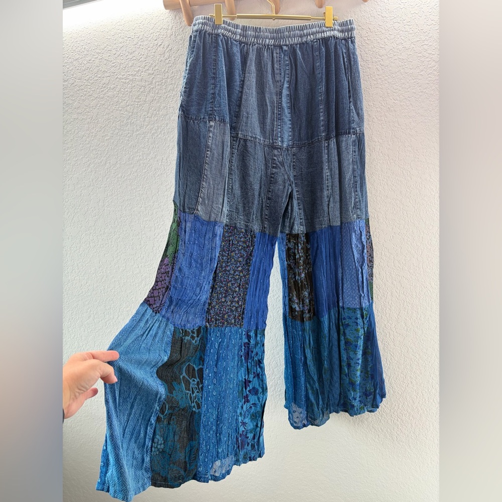 Young Threads Bohemian Patchwork Palazzo Wide-Leg… - image 6